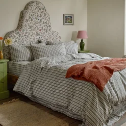 Striped Bedding|Linen Bedding>Piglet in Bed Linen Blend Duvet Cover Thyme Somerley Stripe
