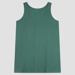 Linen Pajamas>Piglet in Bed Linen Night Dress Tranquil Green