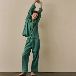 Linen Pajamas>Piglet in Bed Linen Pajama pants Tranquil Green