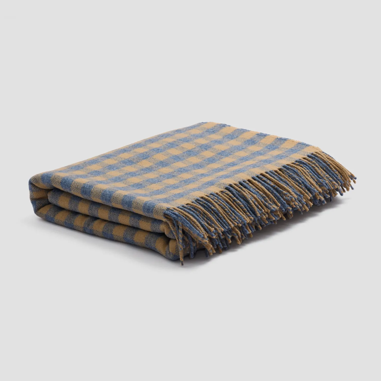 Kids Bedding|Bedding>Piglet in Bed Wool Blanket Warm Blue Gingham