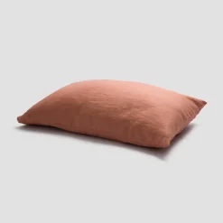 Linen Bedding|Pillowcases>Piglet in Bed 100% Linen Pillowcases (Pair) Warm Clay