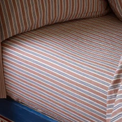 Striped Bedding|Linen Bedding>Piglet in Bed Linen Blend Fitted Sheet Warm Clay Somerley Stripe