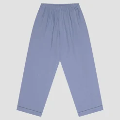 Linen Pajamas>Piglet in Bed Linen Pajama pants Wave Blue