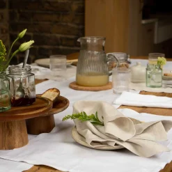 Table Linens>Piglet in Bed 100% Linen Placemat Set of 4 White