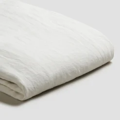Linen Bedding|Flat Sheets>Piglet in Bed Linen Blend Flat Sheet White