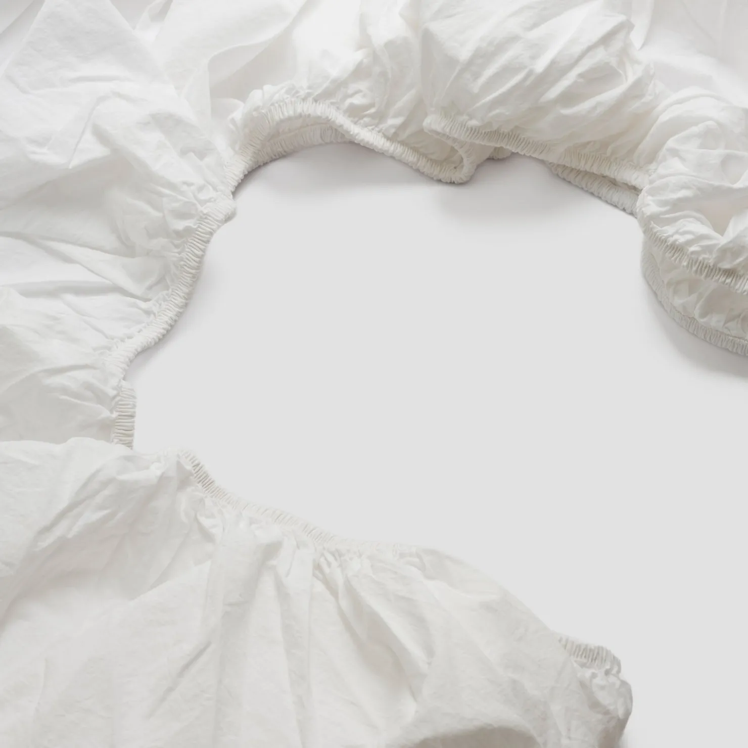 Fitted Sheets>Piglet in Bed White Washed Cotton Percale Fitted Sheet White Percale