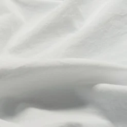 Fitted Sheets>Piglet in Bed White Washed Cotton Percale Fitted Sheet White Percale